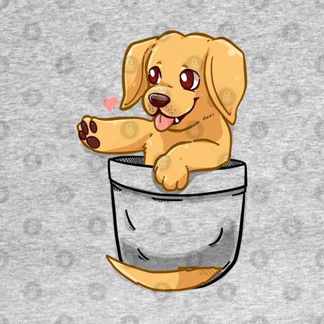 Pocket Cute Golden Labrador Dog by TechraPockets